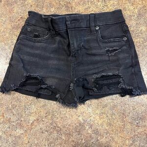 American Eagle Distressed Black Denim Shorts
